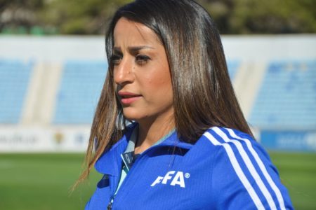 Female refereeing team takes charge of Jordan men’s game for first time