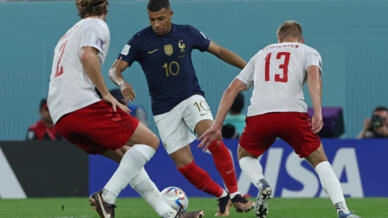 Mbappe double sinks Denmark and takes France into World Cup last 16