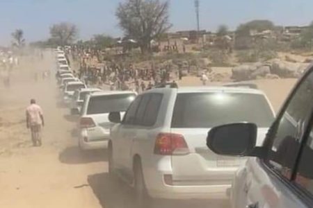 Discontent in social media over the large number of SUVs used by the Minister of Finance to South Darfur