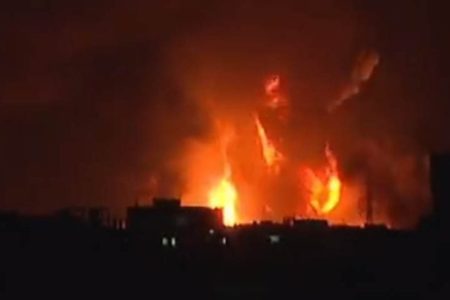 Massive fire near Al-Yarmouk military complex as factions battle for control of arms factory