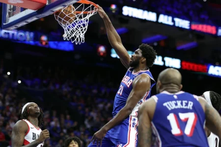 Embiid scores 35 in dominant effort as NBA 76ers beat Portland