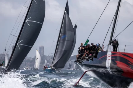 Duo battle for lead as storms force eight out of Sydney-Hobart