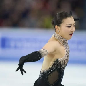 Japan’s Sakamoto wins third straight figure skating women’s world title