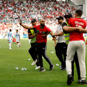 Argentina ‘equaliser’ ruled out by VAR nearly two hours after Morocco match suspended