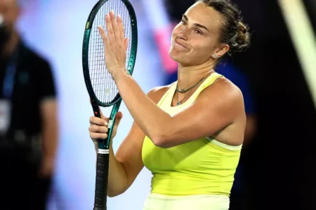 Sabalenka battles ‘unbelievable’ wind to keep Melbourne hat-trick alive